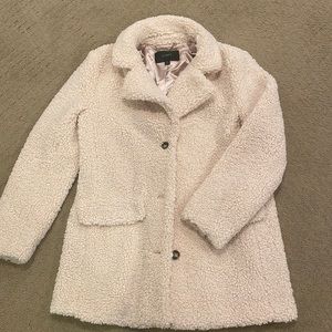J Crew cream teddy Sherpa coat, perfect condition, worn once!
